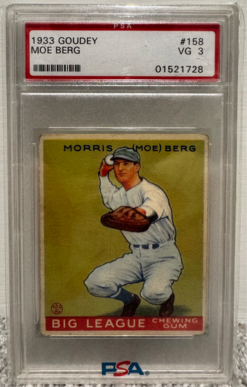 1933 Goudey Moe Berg #158 PSA 3