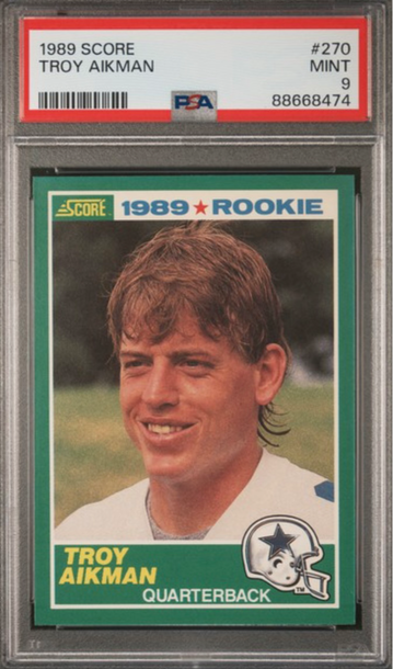 1989 Score #270 Troy Aikman Rookie PSA 9 Cowboys
