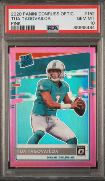 2020 Panini Donruss Optic #152 Tua Tagovailoa Rookie Pink PSA 10 Dolphins