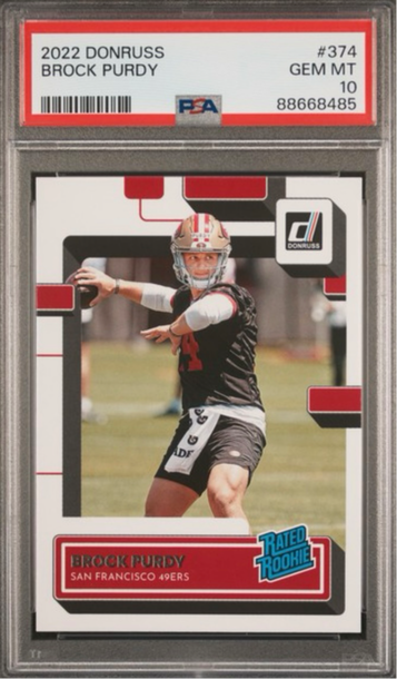 2022 Panini Donruss #374 Brock Purdy Rookie PSA 10 49ers