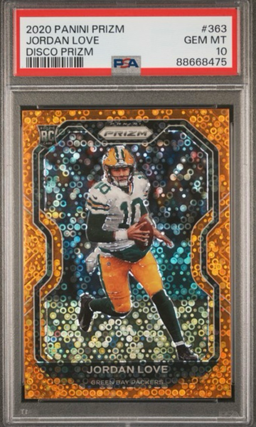 2020 Panini Prizm #363 Jordan Love Rookie Orange Disco PSA 10 Packers