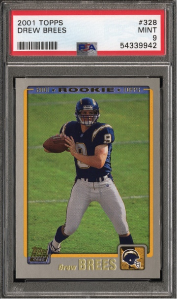 2001 Topps #328 Drew Brees Rookie PSA 9