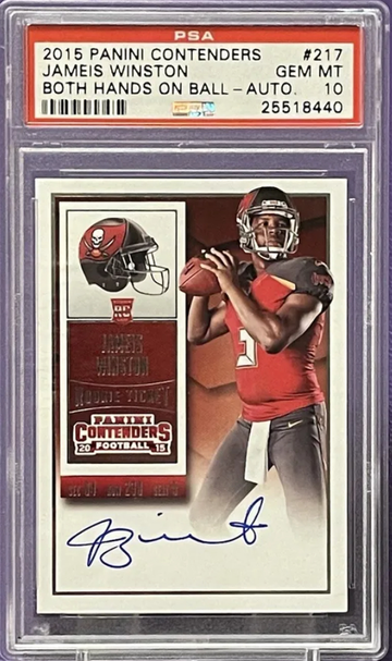 2015 Panini Contenders #217 Jameis Winston Rookie Auto PSA 10 GEM MINT