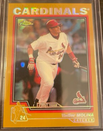 2004 Topps Chrome #219 Yadier Molina Rookie Gold Refractor