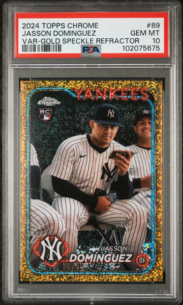 2024 Topps Chrome #89 Jasson Dominguez SP Gold Speckle Refractor /50