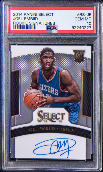 2014 Panini Select Rookie Signature #RS-JE Joel Embiid Rookie #/275 PSA 10