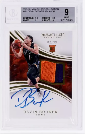 2015 Panini Immaculate Collection #121 Devin Booker Rookie Patch Auto #/99 BGS 9