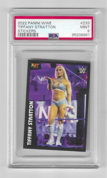 WWE Tiffany Stratton 2022 RC Panini Sticker # 233 ROOKIE PSA 9 Rare Very Low Pop