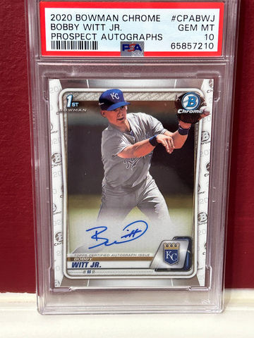 CPABJW Bobby Witt Jr PSA 10 1st Bowman Chrome On Card Rookie Autograph!  Gem Mint!