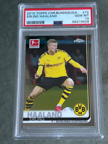 2019 Erling Haaland Topps Chrome Bundesliga PSA 10 GEM MINT ROOKIE!