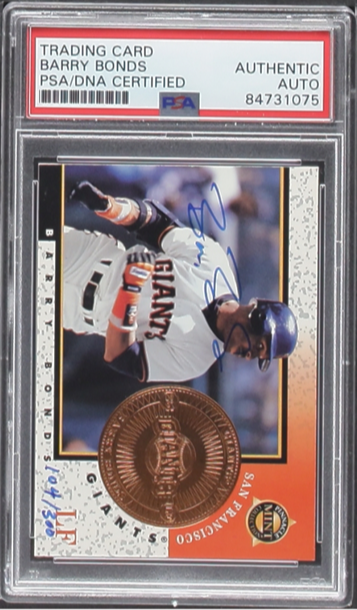 1998 Pinnacle Mint Bronze #3 Barry Bonds Auto /300 PSA Authentic San Francisco