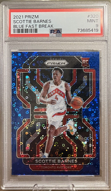2021-22 Panini Prizm Scottie Barnes Blue Fast Break Disco Rookie RC 143/150