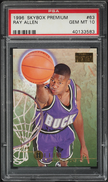 1996-97 Skybox Premium #63 Ray Allen Milwaukee Bucks RC Rookie PSA 10 GEM MINT