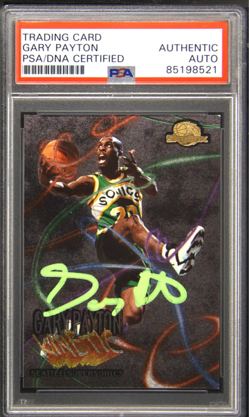 1995-96 Skybox Premium Signed Kinetic #K9 Gary Payton Autograph Auto PSA