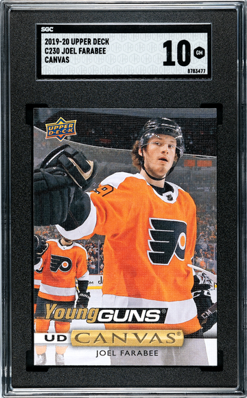 2019-20 Upper Deck Canvas Young Guns #C230 Joel Farabee RC SGC 10