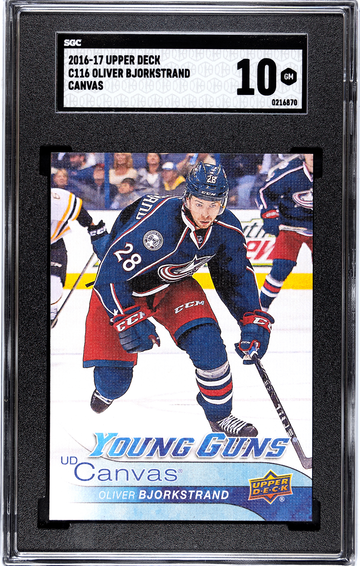 2016-17 Upper Deck Canvas Young Guns #C116 Oliver Bjorkstrand RC SGC 10