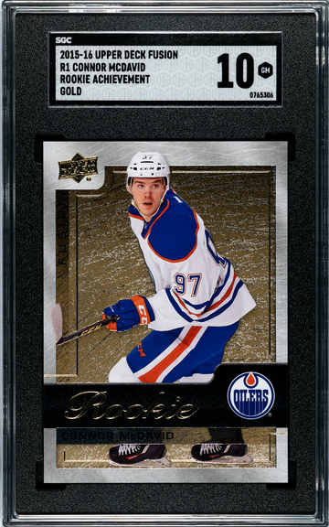 2015-16 Upper Deck Fusion Rookie Achievements Gold #R1 Connor McDavid RC SGC 10