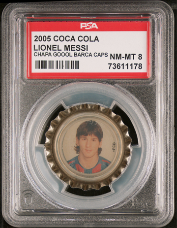 Lionel Messi 2005 Coca Cola Chapa Goool Barca Coke Caps PSA 8 NM-MT