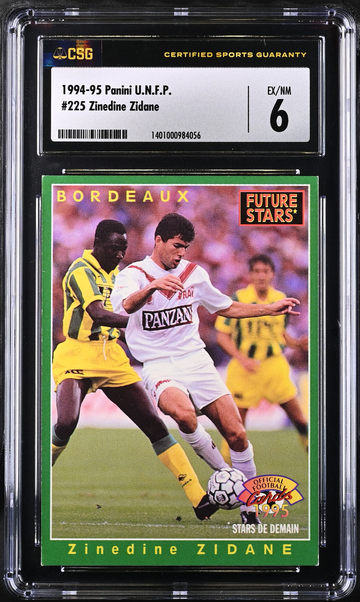 Zinedine Zidane 1994 1995 1994-95 Panini U.N.F.P. UNFP Football #225 Future Stars CSG CGC 6 EX/NM