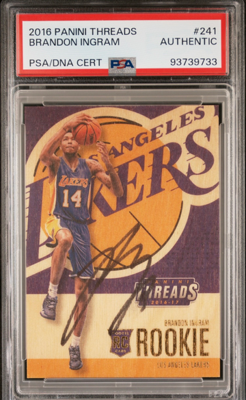 2016 Panini Threads #241 Brandon Ingram signed rookie PSA/DNA Auto Authentic LA Lakers