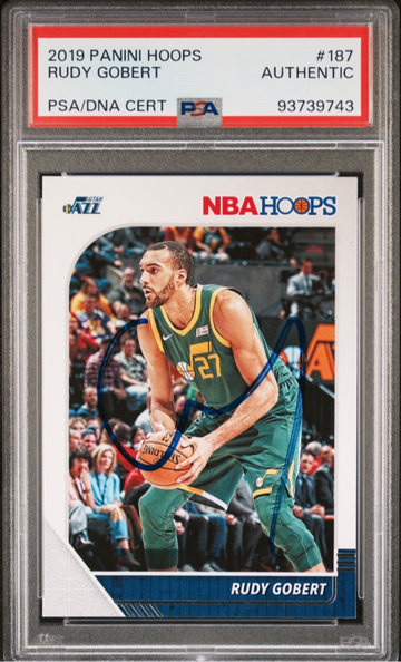 2019 Panini Hoops #187 Signed Rudy Gobert PSA/DNA Auto Authentic Pop 1 