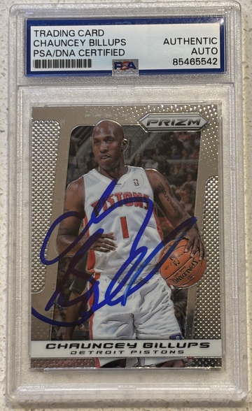 2013-14 Panini Prizm #93 Signed Chauncey Billups PSA/DNA Authentic Auto Detroit Pistons 
