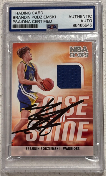2023-24 Panini NBA Hoops signed Brandin Podziemski Rise N Shine PSA/DNA Authentic Auto Golden State Warriors