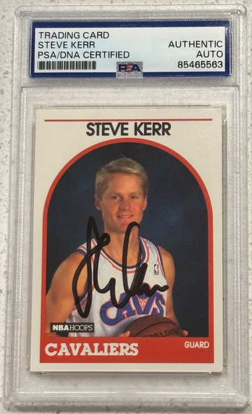 1989-90 NBA Hoops #351 Signed Steve Kerr Rookie PSA/DNA Authentic Auto RC