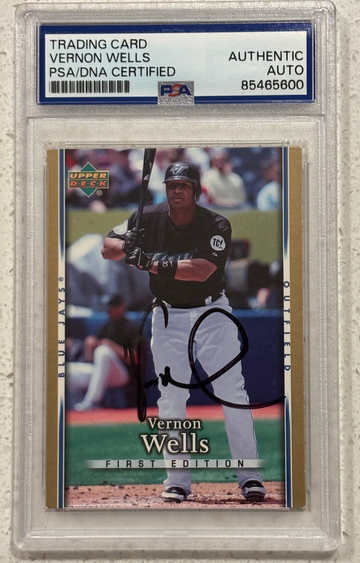 2007 Upper Deck First Edition #163 Vernon Wells Signed PSA/DNA Authentic Auto Toronto Blue Jays