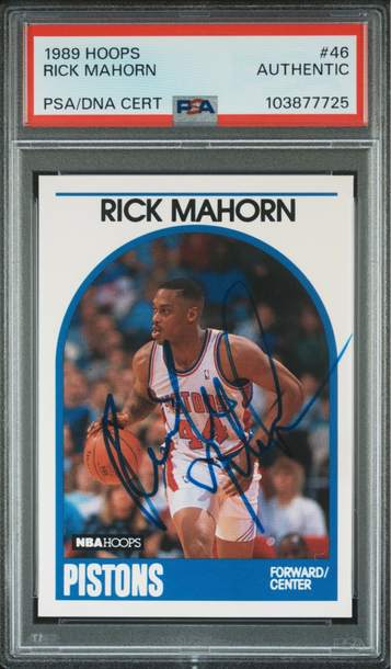 1989 Hoops #46 Rick Mahorn signed PSA/DNA authentic auto Detroit Pistons Pop 4