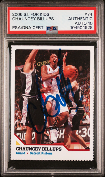 2006 S.I for Kids #74 Chauncey Billups PSA Authentic Auto 10 Detroit Pistons Pop 1