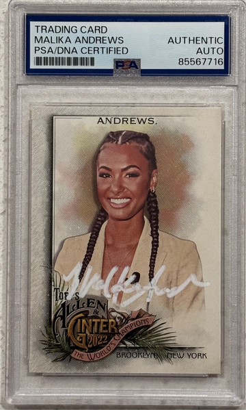 2022 Topps Allen & Ginter #258 Malika Andrews signed PSA Authentic Auto ESPN