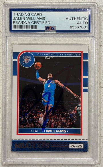 2024-25 Panini NBA Hoops #201 Jalen Williams signed PSA Authentic Auto OKC Thunder