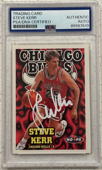 1997 Skybox NBA Hoops #82 Steve Kerr Signed PSA Authentic Auto Chicago Bulls HOF