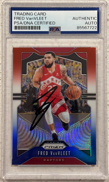 2019-20 Panini Prizm RWB #157 Fred VanVleet signed PSA Authentic Auto Toronto Raptors