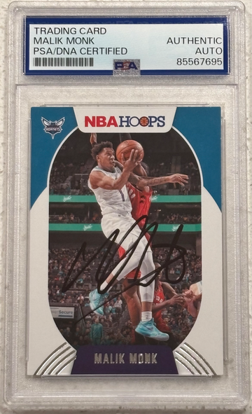 2020-21 Panini NBA Hoops #158 Malik Monk signed PSA Authentic Auto Charlotte Hornets
