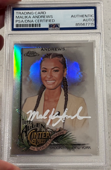2022 Topps Allen & Ginter #258 Refractor Malika Andrews signed PSA Authentic Auto