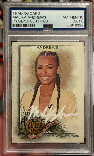 2022 Topps Allen & Ginter #258 Malika Andrews signed PSA/DNA Authentic Auto