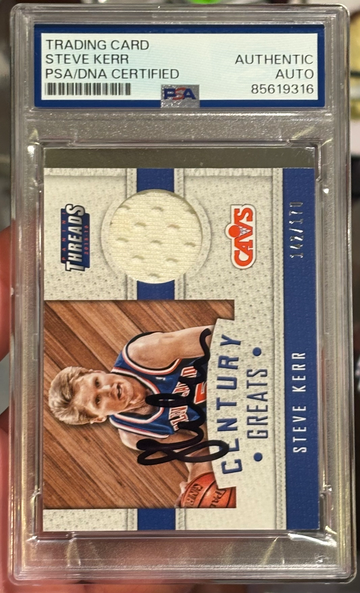 2015-16 Panini Threads #27 Signed Steve Kerr Patch /170 PSA Authentic Auto Cavs