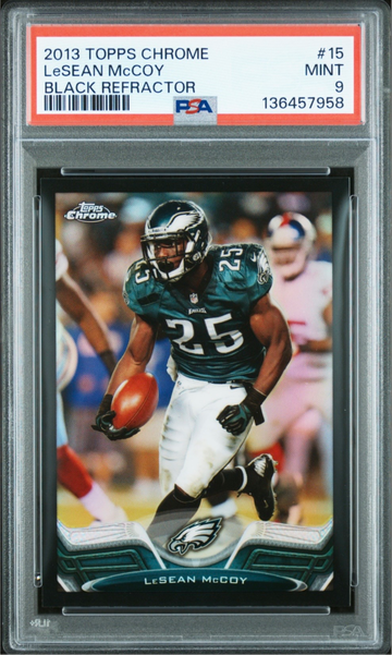 2013 Topps Chrome #15 Black Refractor /299 LeSean McCoy PSA 9 Philadelphia Eagles 
