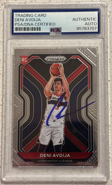Deni Avdija signed 2020-21 Panini Prizm Rookie #290 PSA Authentic Auto RC Washington Wizards