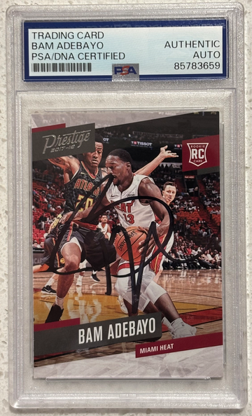 Bam Adebayo signed 2017-18 Panini Prestige #164 Rookie PSA Authentic Auto RC Miami Heat