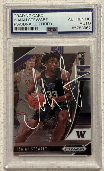 Isaiah Stewart signed 2020 Panini Prizm Draft Picks #26 Rookie PSA Authetic Auto Washington Huskies