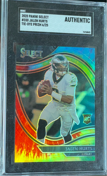2020 Jalen Hurts Tie-Fye /25 Field Level Select LOW POP