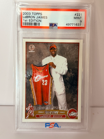 2003 TOPPS 1ST EDITION #221 LEBRON JAMES ROOKIE RC PSA 9