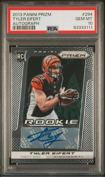 2013 POP 1! Prizm Tyler Eifert Autograph Rookie Auto RC #294 Bengals PSA 10
