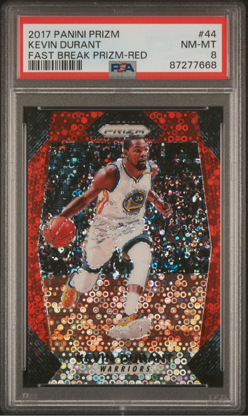 2017-18 Panini Prizm #/125 Fast Break Red Prizm Kevin Durant #44 Psa 8 🎆