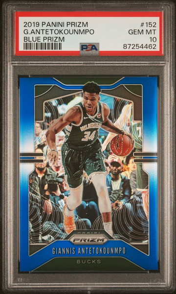 2019-20 Prizm  #/199 Giannis Antetokounmpo Blue Prizm Bucks Psa 10  Bucks 🎆