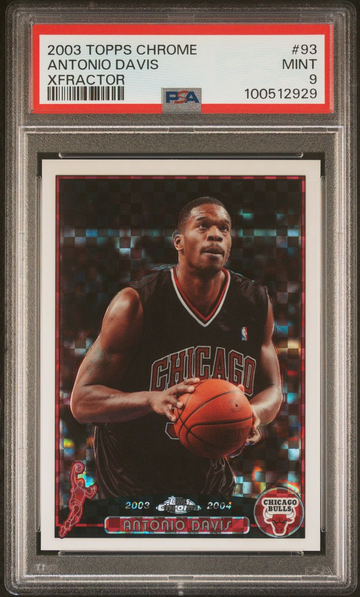2003-04 Topps Chrome #/220  XFractor #93 Antonio Davis Chicago Bulls PSA 9 🎆