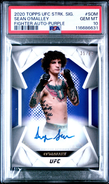 2020 Sean O’Malley Topps UFC Striking Signatures Auto Purple /99 PSA 10 ! 
